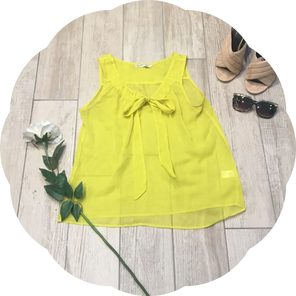 Old Navy Yellow Front Tie Blouse